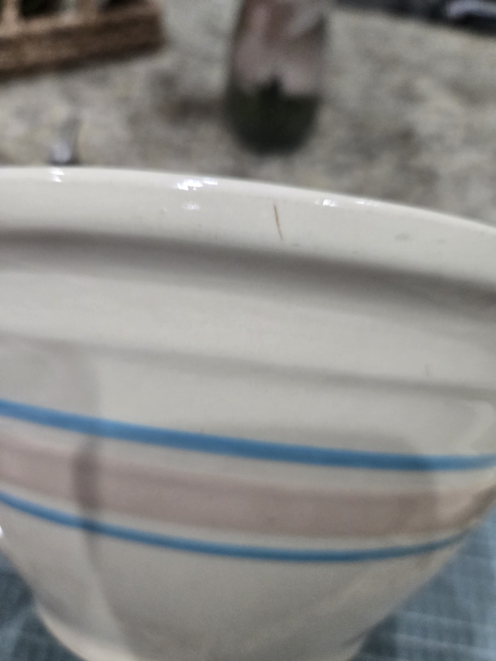 Vintage McCoy USA Oven Ware 10" Bowl – Blue & Pink Stripes